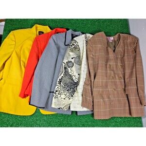 Vintage Womens Blazer Lot 12 Piece Tweed Tapestry Chico Kasper John Meyer Bundle